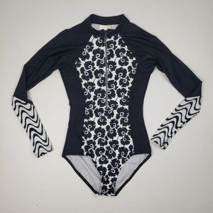 Hobie Long Sleeve Swim Suit Black & White Size M